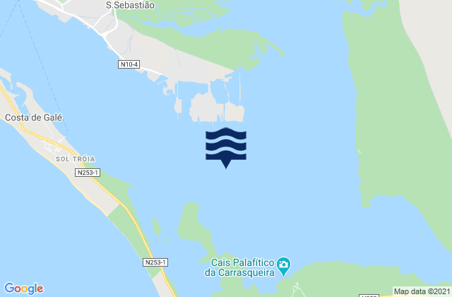 Sado Estuary, Portugalの潮見表地図