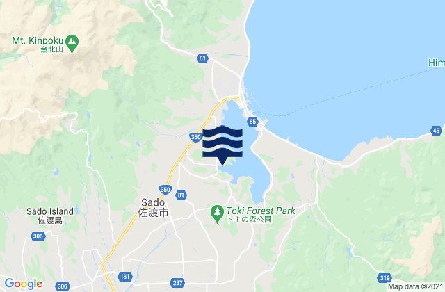 Sado Shi, Japanの潮見表地図
