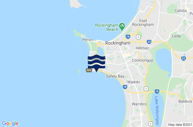 Safety Bay, Australiaの潮見表地図