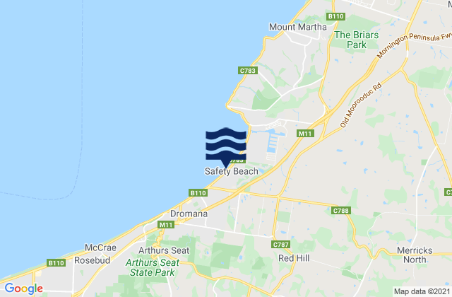 Safety Beach, Australiaの潮見表地図