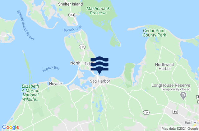 Sag Harbor, United Statesの潮見表地図