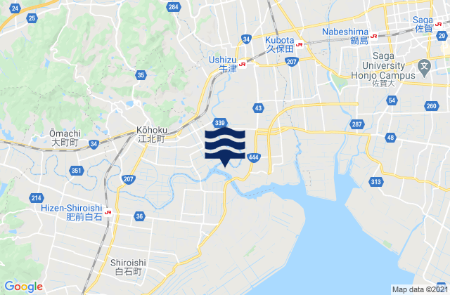 Saga-ken, Japanの潮見表地図