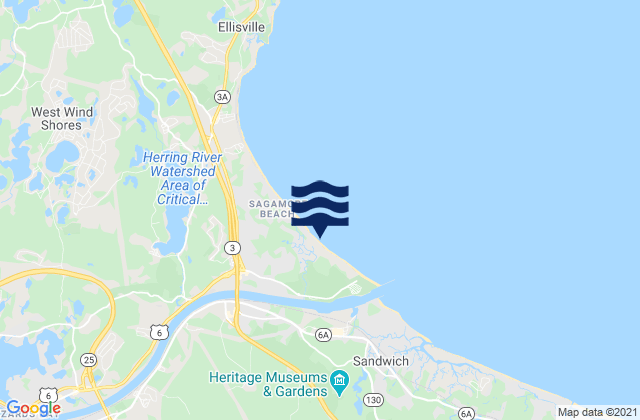 Sagamore, United Statesの潮見表地図