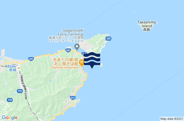 Saganoseki Shita Ura, Japanの潮見表地図