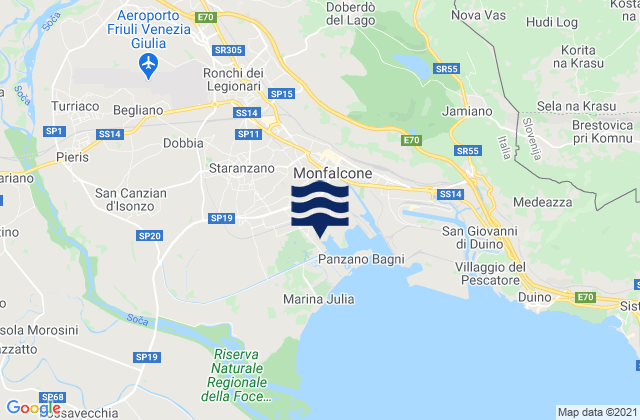 Sagrado, Italyの潮見表地図