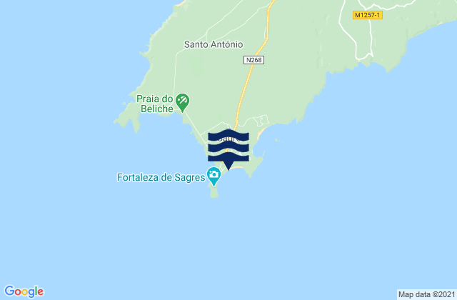 Sagres, Portugalの潮見表地図