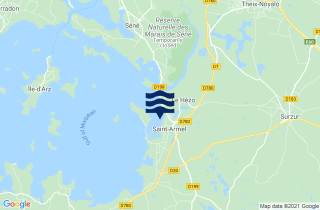 Saint-Armel, Franceの潮見表地図