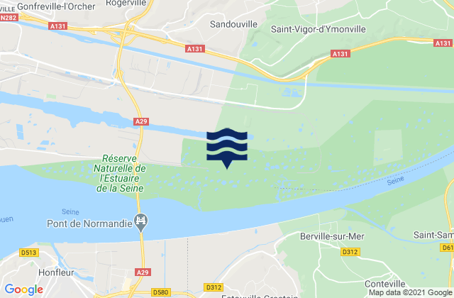 Saint-Aubin-Routot, Franceの潮見表地図