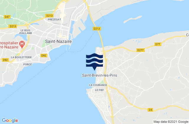 Saint-Brevin-les-Pins, Franceの潮見表地図