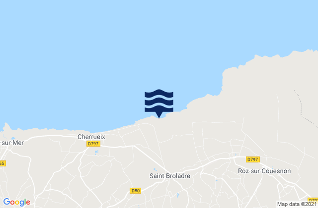 Saint-Broladre, Franceの潮見表地図