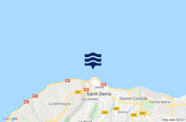 Saint-Denis, Reunionの潮見表地図