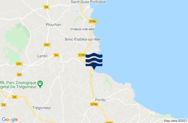 Saint-Donan, Franceの潮見表地図