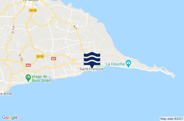 Saint-François, Guadeloupeの潮見表地図