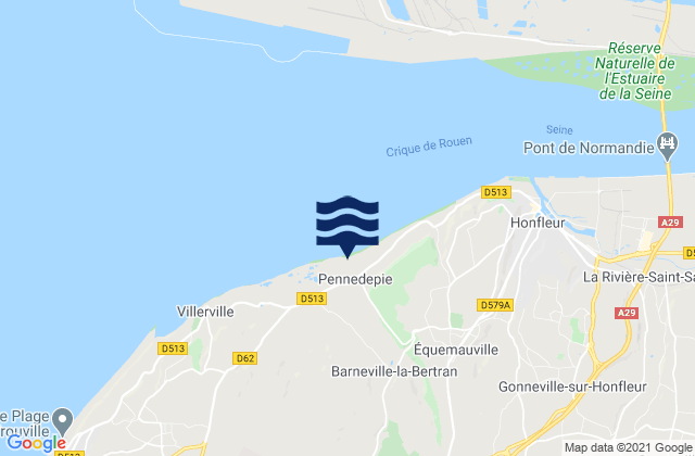 Saint-Gatien-des-Bois, Franceの潮見表地図