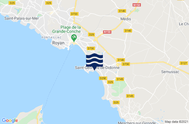 Saint-Georges-de-Didonne, Franceの潮見表地図