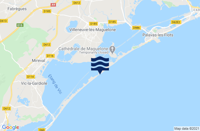 Saint-Jean-de-Védas, Franceの潮見表地図