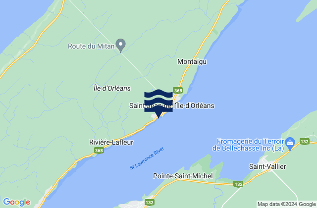 Saint-Jean-de-l'Île-d'Orléans, Canadaの潮見表地図
