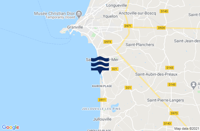 Saint-Jean-des-Champs, Franceの潮見表地図