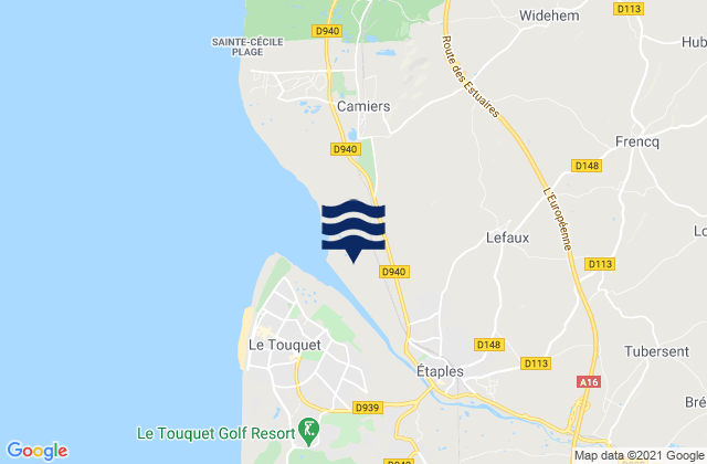 Saint-Josse, Franceの潮見表地図