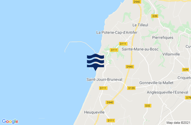 Saint-Jouin-Bruneval, Franceの潮見表地図