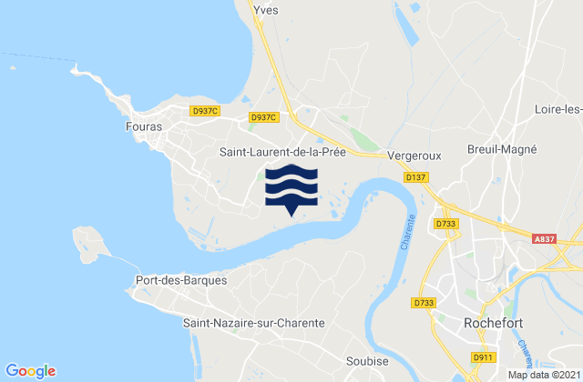 Saint-Laurent-de-la-Prée, Franceの潮見表地図