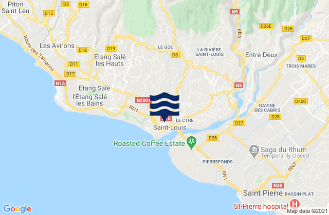 Saint-Louis, Reunionの潮見表地図