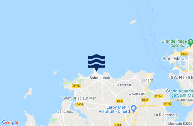Saint-Lunaire, Franceの潮見表地図