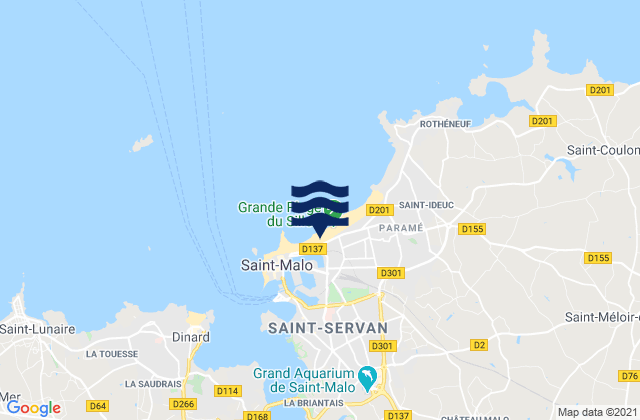 Saint-Malo, Franceの潮見表地図