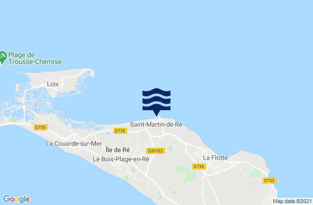 Saint-Martin-de-Ré, Franceの潮見表地図