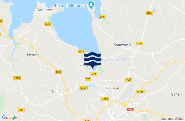 Saint-Martin-des-Champs, Franceの潮見表地図