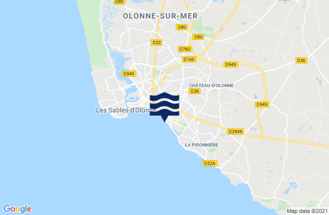 Saint-Mathurin, Franceの潮見表地図