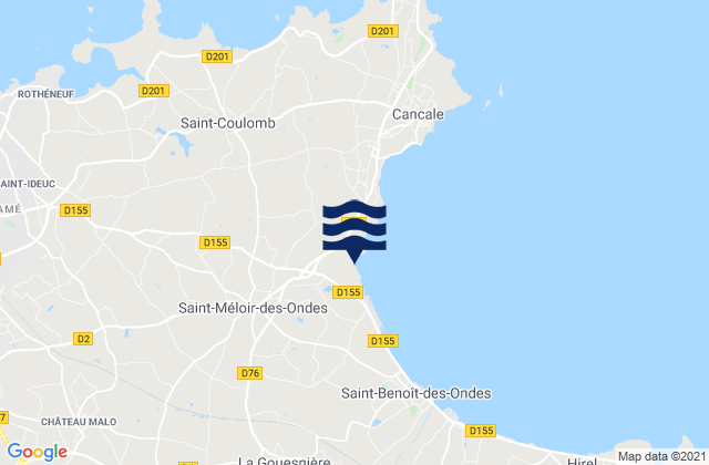 Saint-Méloir-des-Ondes, Franceの潮見表地図