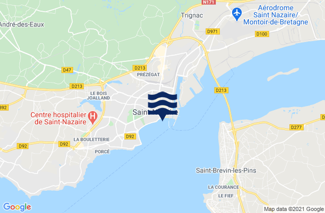 Saint-Nazaire, Franceの潮見表地図