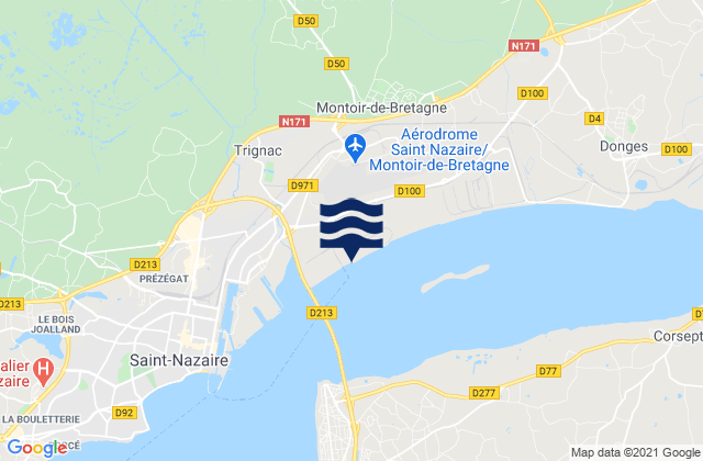 Saint-Nazaire, Nantes Port, Franceの潮見表地図