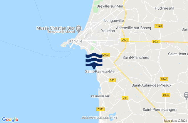 Saint-Pair-sur-Mer, Franceの潮見表地図