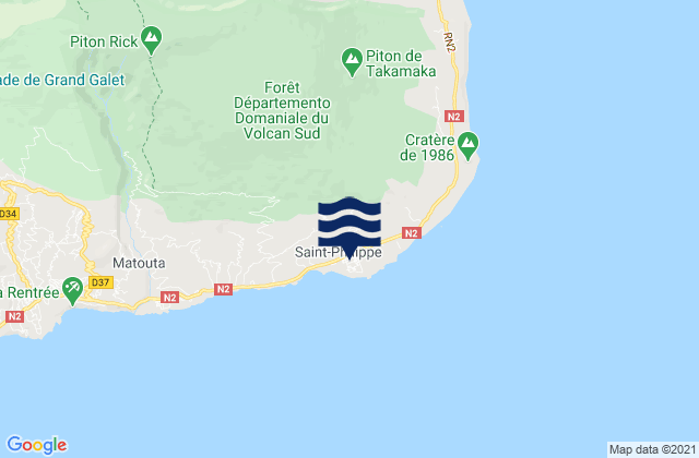 Saint-Philippe, Reunionの潮見表地図