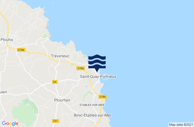 Saint-Quay-Portrieux, Franceの潮見表地図