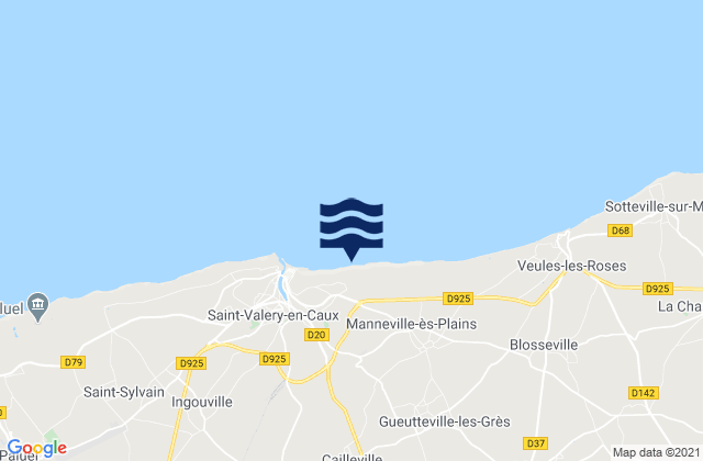 Saint-Valery-en-Caux, Franceの潮見表地図