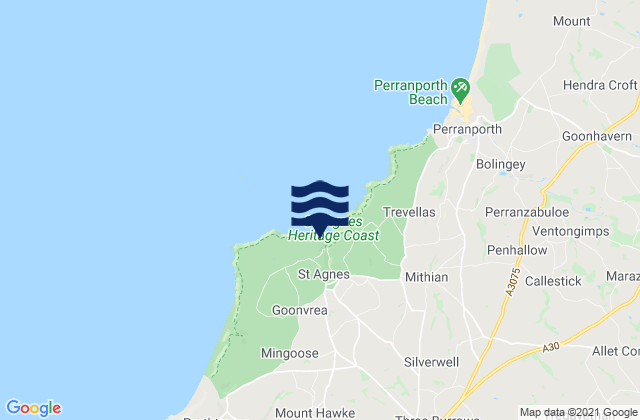 Saint Agnes, United Kingdomの潮見表地図