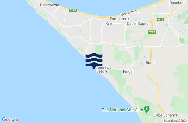 Saint Andrews Beach, Australiaの潮見表地図