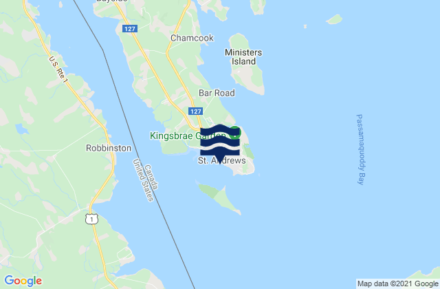Saint Andrews, Canadaの潮見表地図