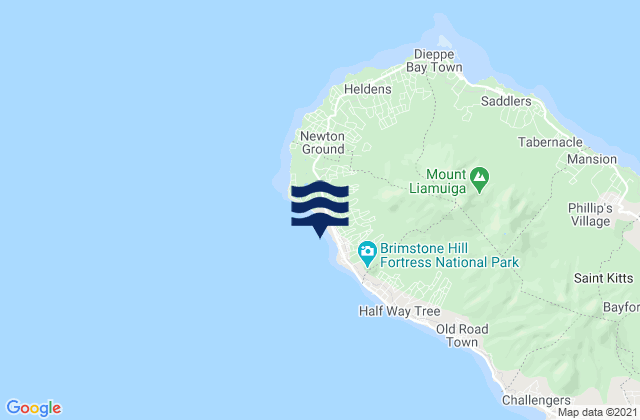 Saint Anne Sandy Point, Saint Kitts and Nevisの潮見表地図