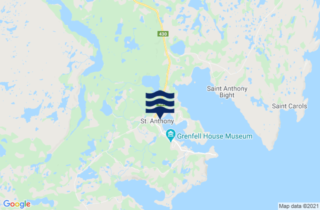 Saint Anthony, Canadaの潮見表地図