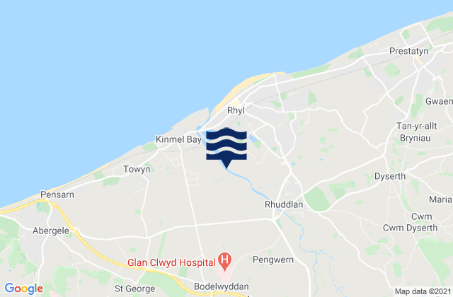 Saint Asaph, United Kingdomの潮見表地図