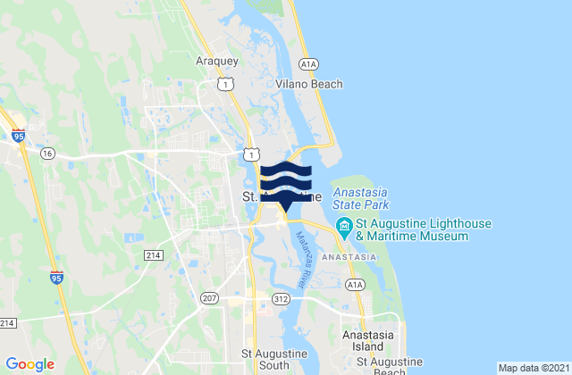 Saint Augustine, United Statesの潮見表地図