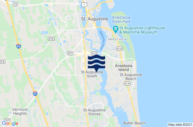 Saint Augustine South, United Statesの潮見表地図