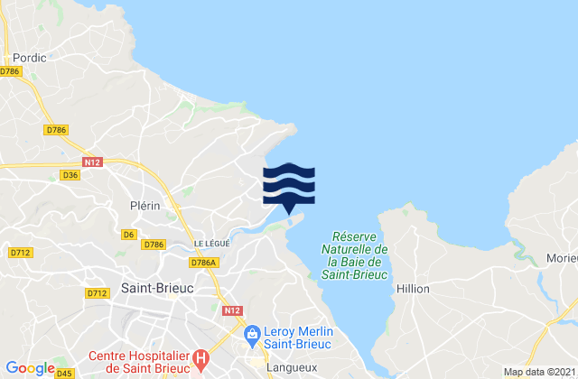Saint Brieuc, Franceの潮見表地図