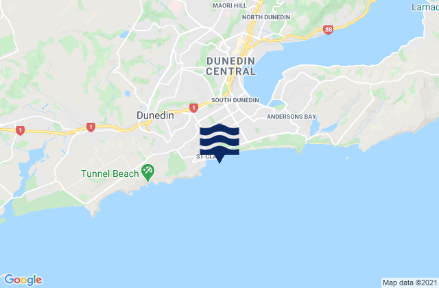 Saint Clair Beach, New Zealandの潮見表地図