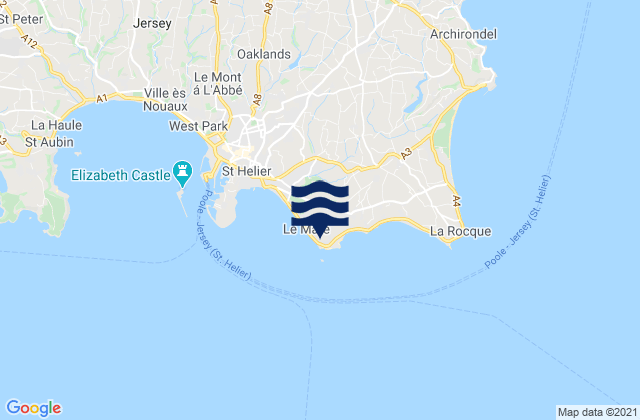 Saint Clement, Jerseyの潮見表地図