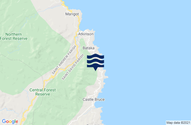 Saint David, Dominicaの潮見表地図